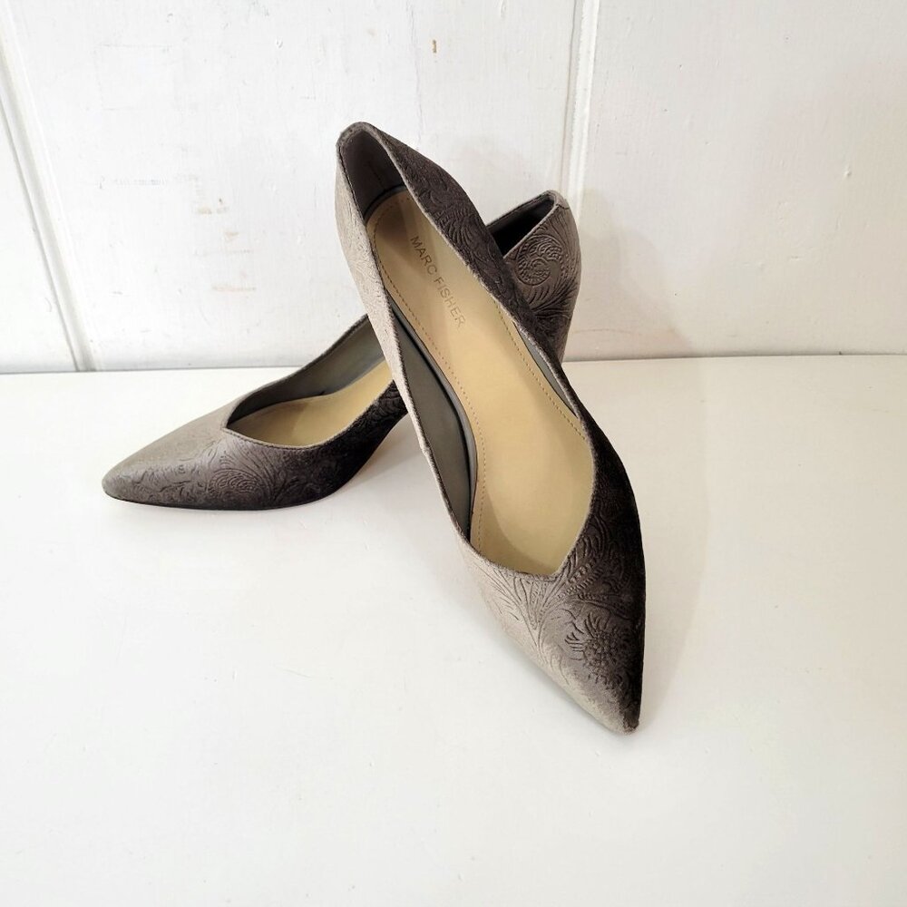 Marc Fisher Taupe Velvet Pumps Size 11M - Picture 2 of 9